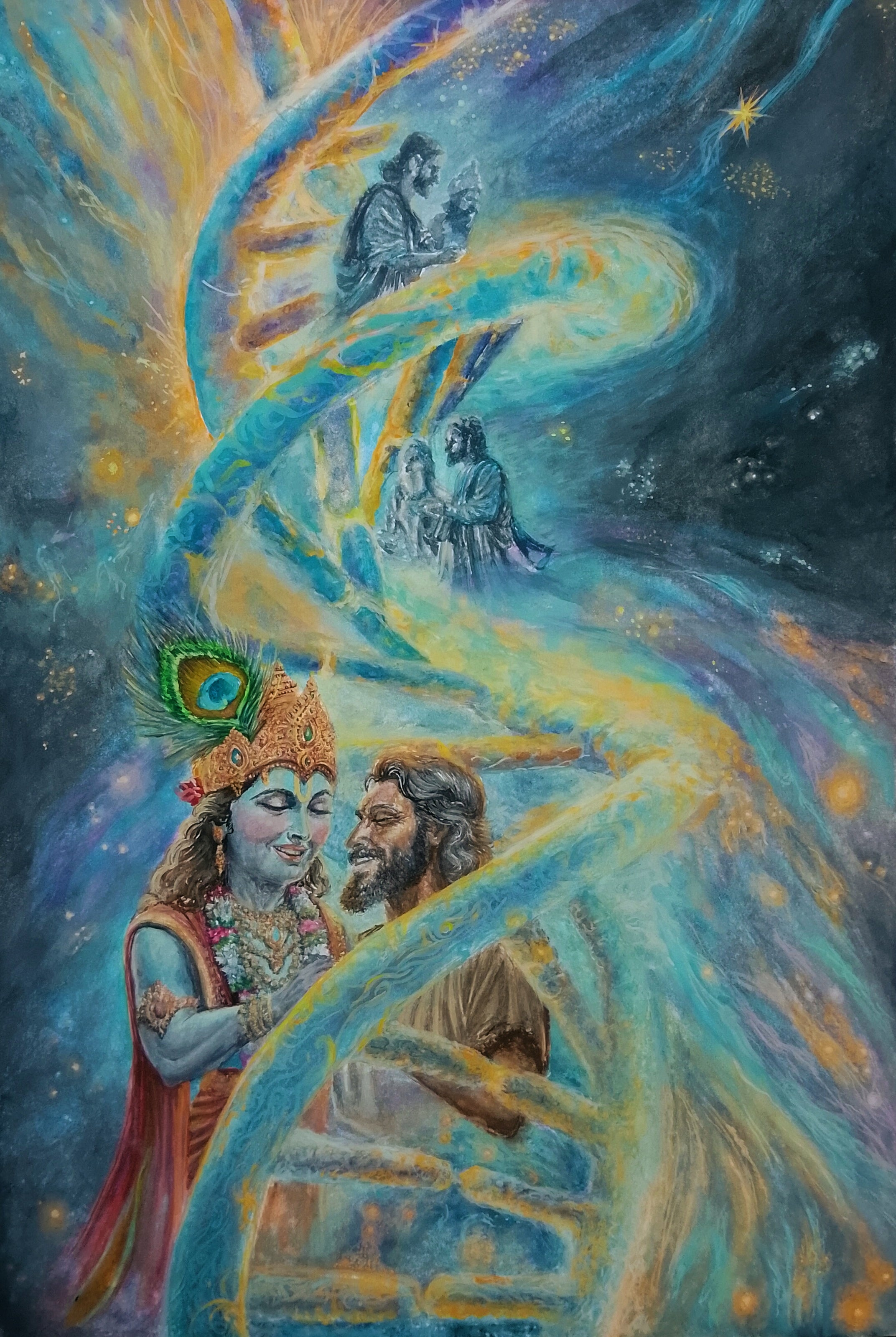 A4 Original Watercolour Painting | Indelible Bond| Krishna & Sudama